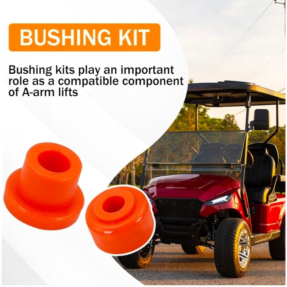 Golf Cart A-Arm Bushing Kit for Lift Suspension - 20 Pieces Orange Polyurethane