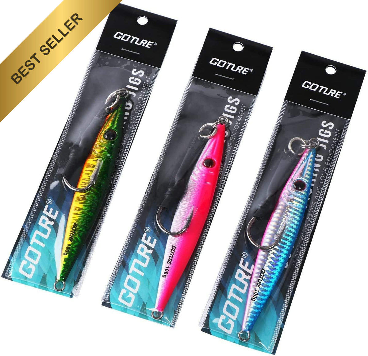Saltwater Fishing Jigs 80-200g with Assist Hooks for Deep Sea Tuna & Snapper