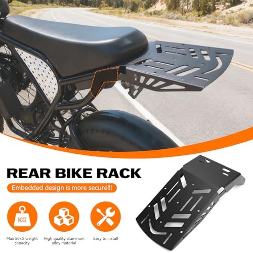 Heavy-Duty Rear Bike Rack for E-Bike - Compatible with Ridstar Q20 YVY