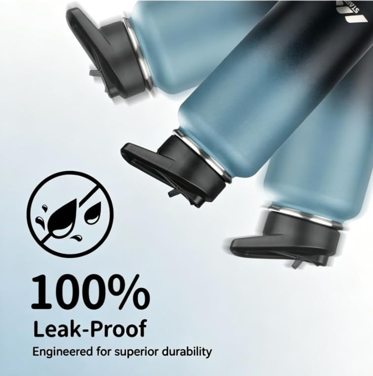 Insulated 32oz Water Bottle with Straw Lid - Vacuum Double Wall Stainless Steel