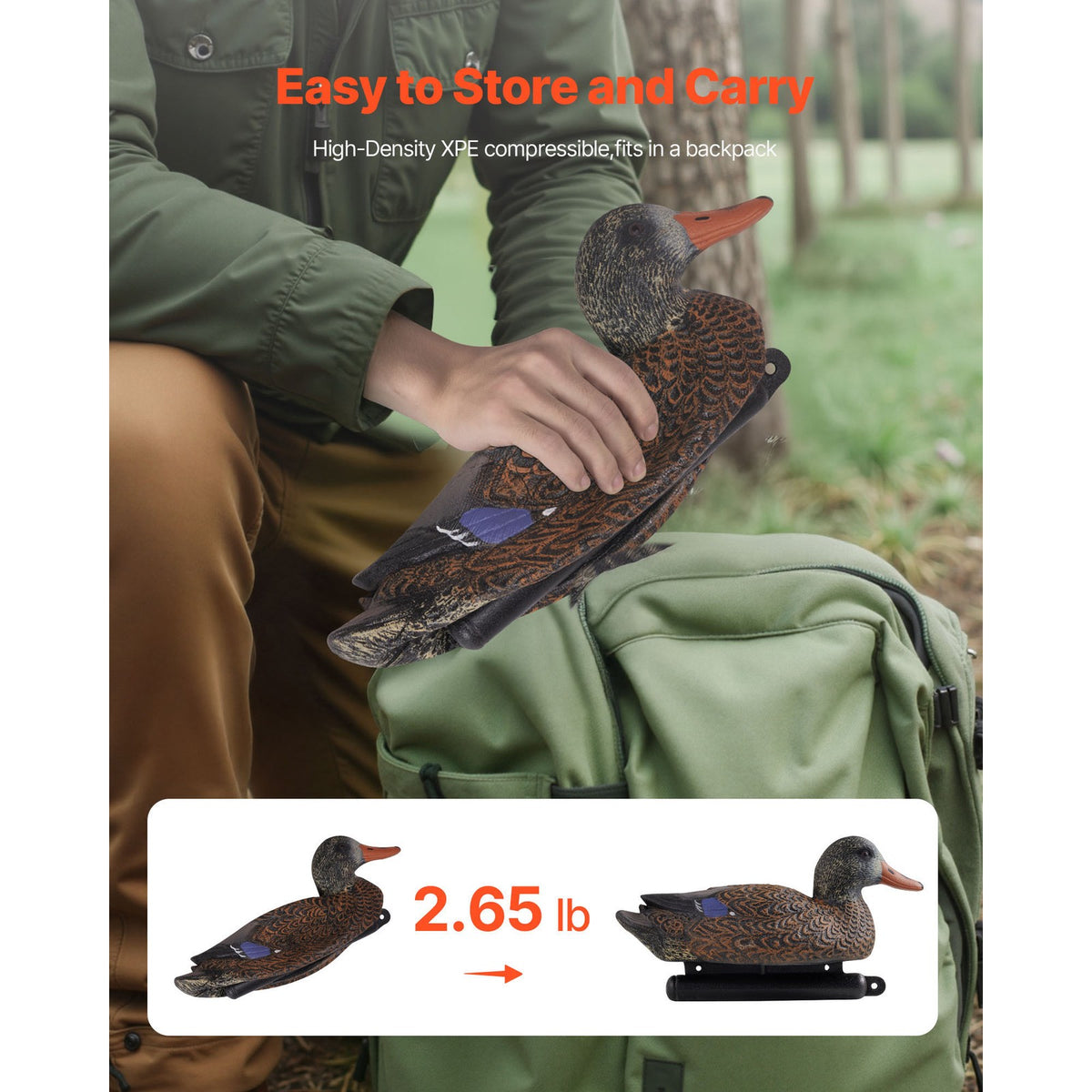 Outdoor Duck Decoy 6-Pack - Realistic Floating Hunting Decoys