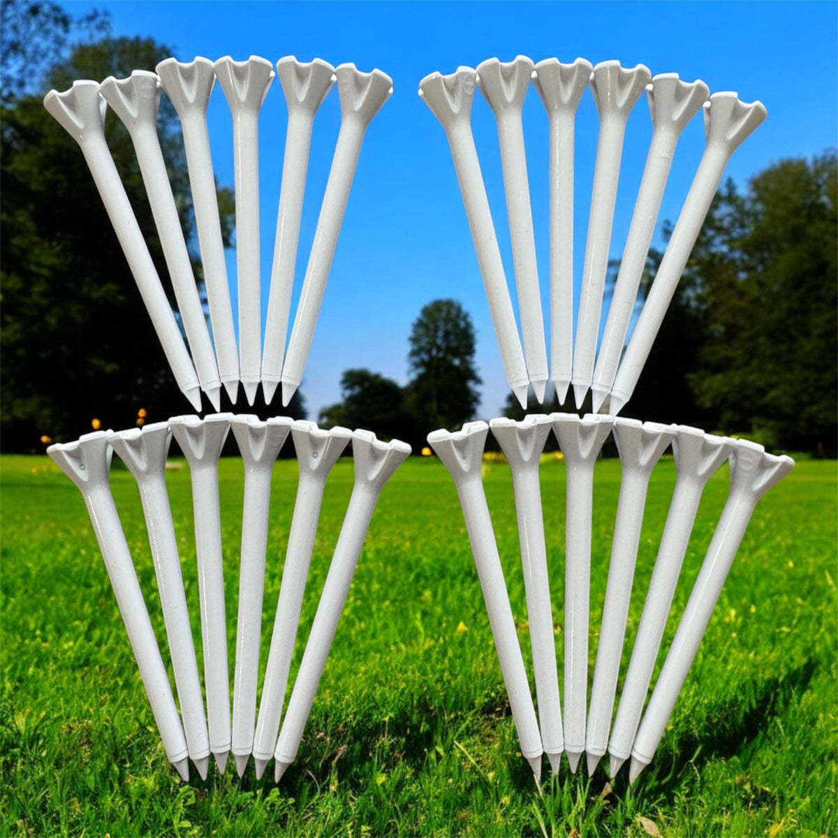 Plastic Golf Tees - 100 Pack 2 3/4 Inch Nearly Unbreakable Durable Golf Accessories