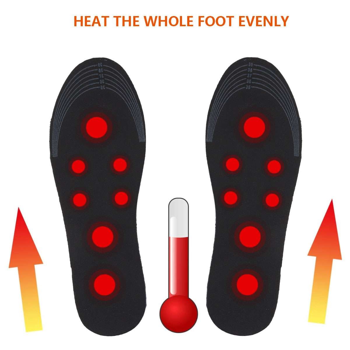 Rechargeable Heated Insoles for Winter Foot Warmth, Unisex, Cuttable