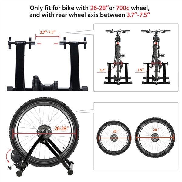 Magnetic Bike Trainer Stand for Indoor Cycling Fitness - Steel, Black