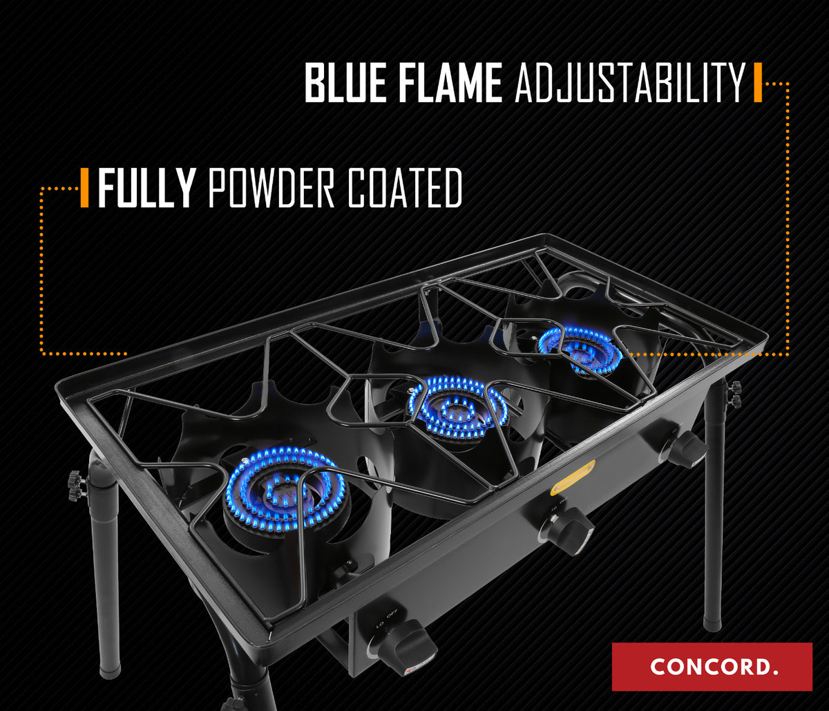 Double Propane Burner Outdoor Stove with Stand 55,000 BTU Each