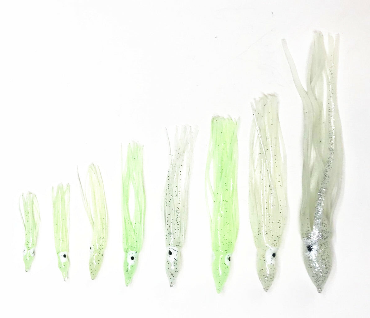 Glow Fishing Lures Squid Skirts Set Soft Baits for Saltwater & Freshwater Fishing