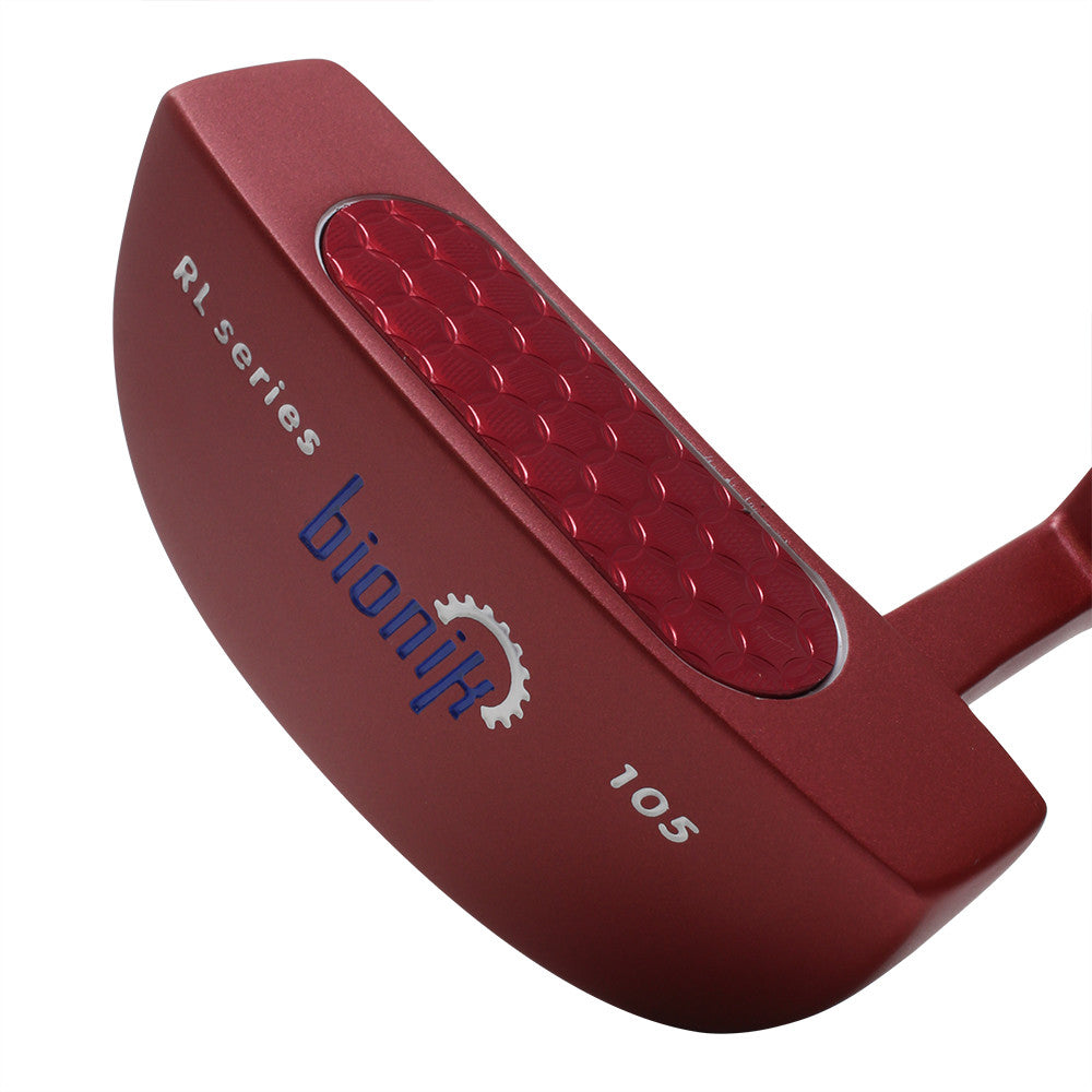 Senior Men's 35 Inch Red Semi Mallet Golf Putter - Tour-Weighted, High Alignment