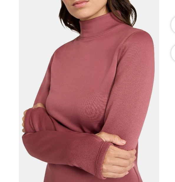 Size L Mock Neck Shirt for Women Base Layer Thermal Top - Wild Ginger
