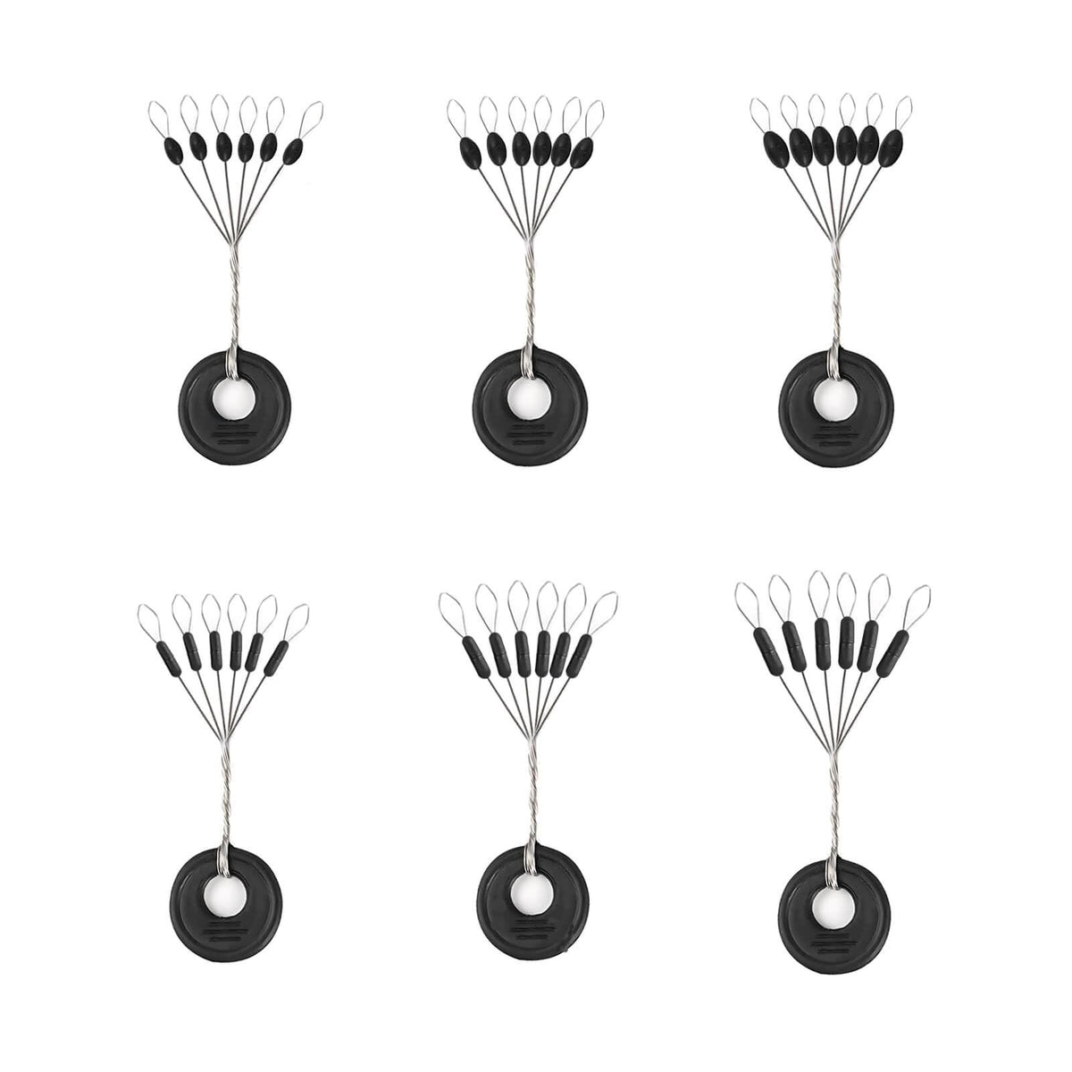 Fishing Bobber Stops Kit - 1080 Rubber Floats and Sinkers for Line Adjustment