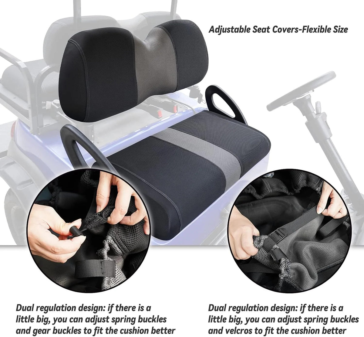 Golf Cart Front Seat Covers for Club Car Precedent 2004-Up - Durable Mesh Protection
