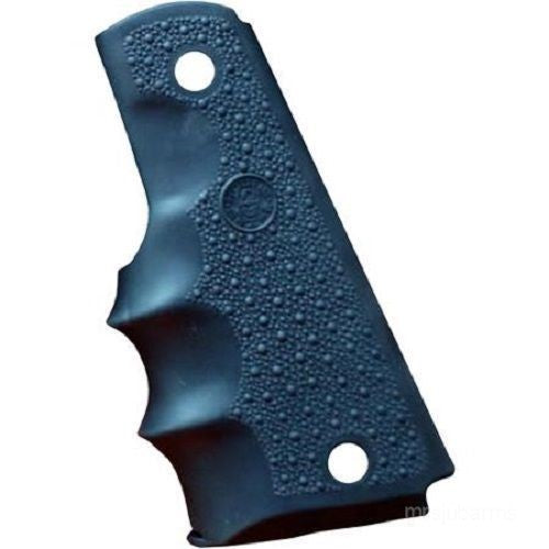 1911 Full Size Rubber Grip with Finger Grooves for Pistol - Black