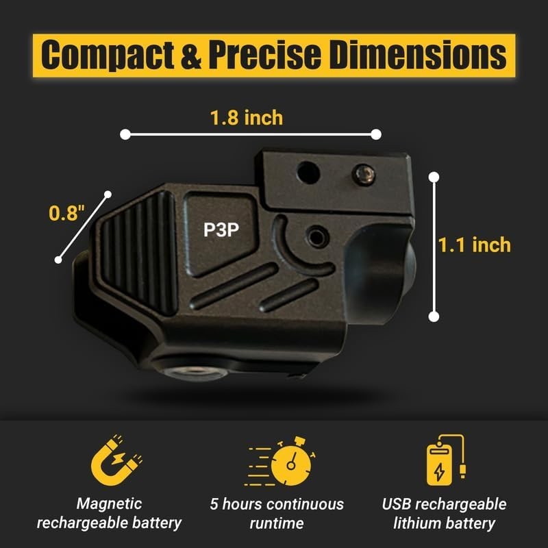 Purple for Pistols - Compact Sub-Compact Pistol Laser with Magnetic Charger