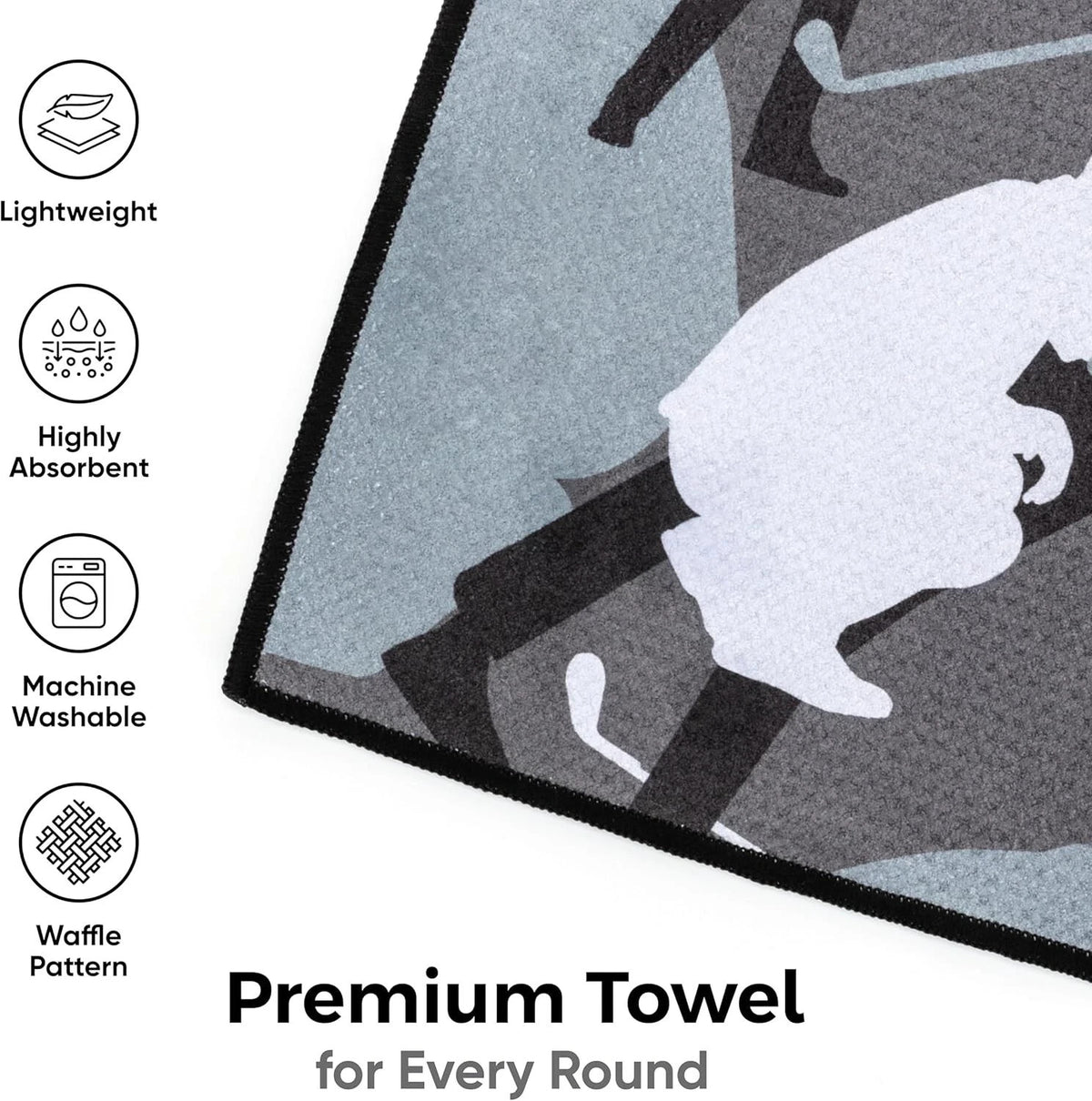 Golf Towel with Clip - Microfiber 34x20 Inch Camouflage Golf Towels