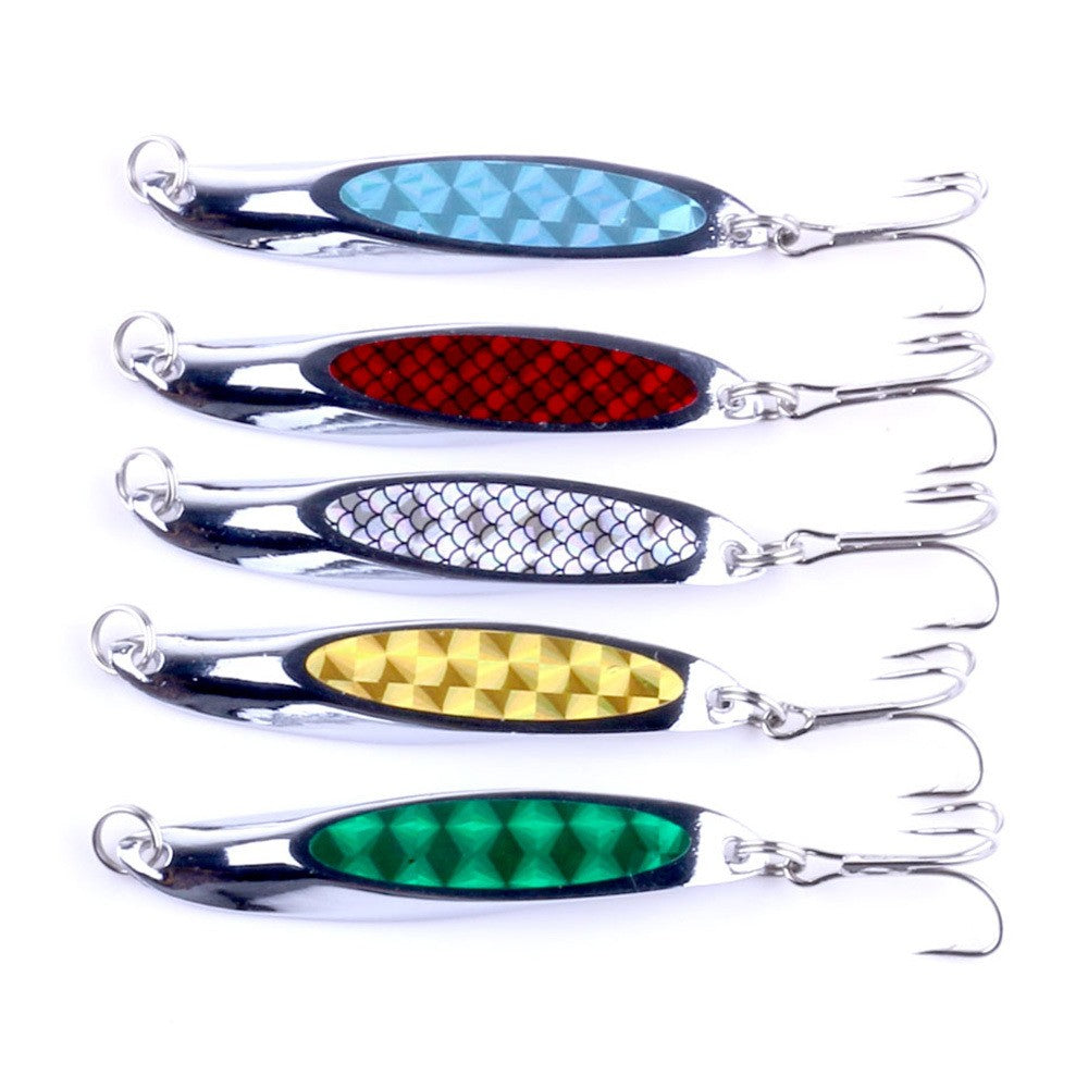 5pcs Metal Casting Fishing Spoons 21g Jigging Lure Tackle Set