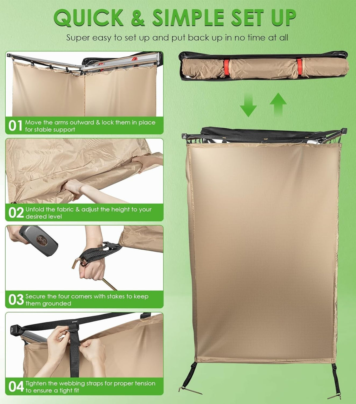 Portable Car Shower Tent Privacy Shelter for Camping & Overland Vehicles