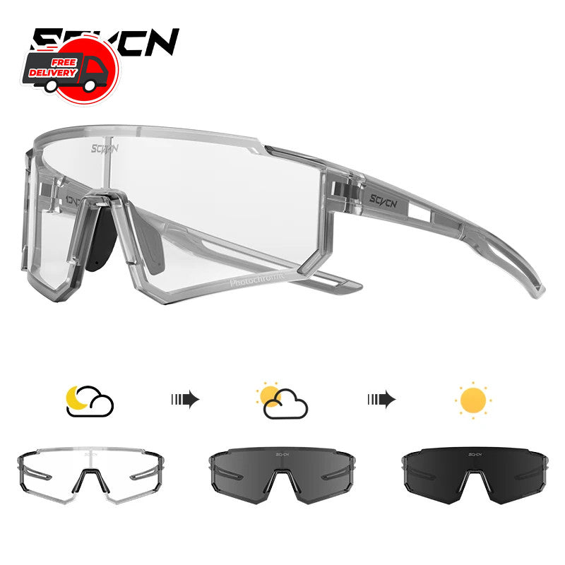 Photochromic Cycling Sunglasses UV400 Men Women UV Protection Bike Glasses