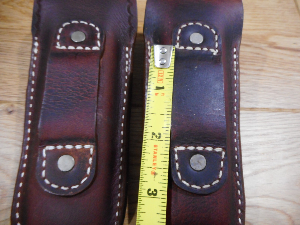 Leather Sheath for Multi Tools - Durable Custom Dark Brown Sheath with Plain or Tooled Flap