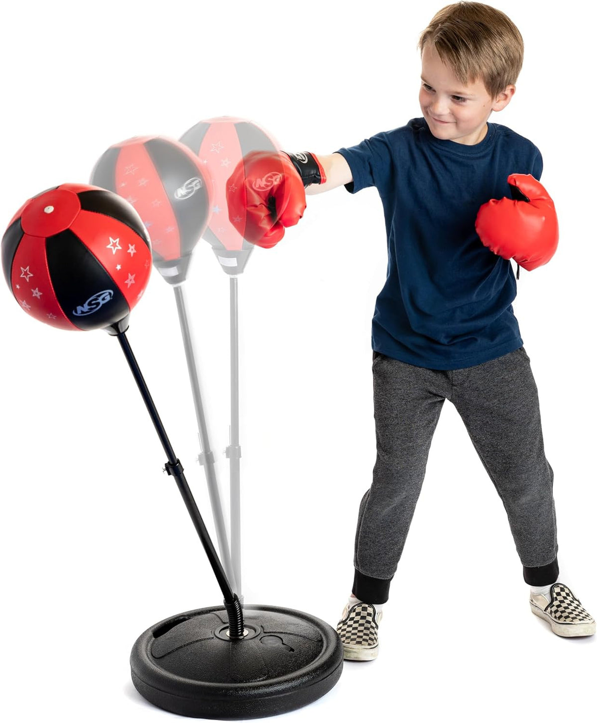 Kids Boxing Punching Bag & Gloves Set - Adjustable Freestanding Speed Bag
