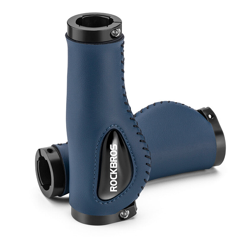 Ergonomic Bicycle Handlebar Grips with Locking Rings Shock Absorption Non-Slip Comfort