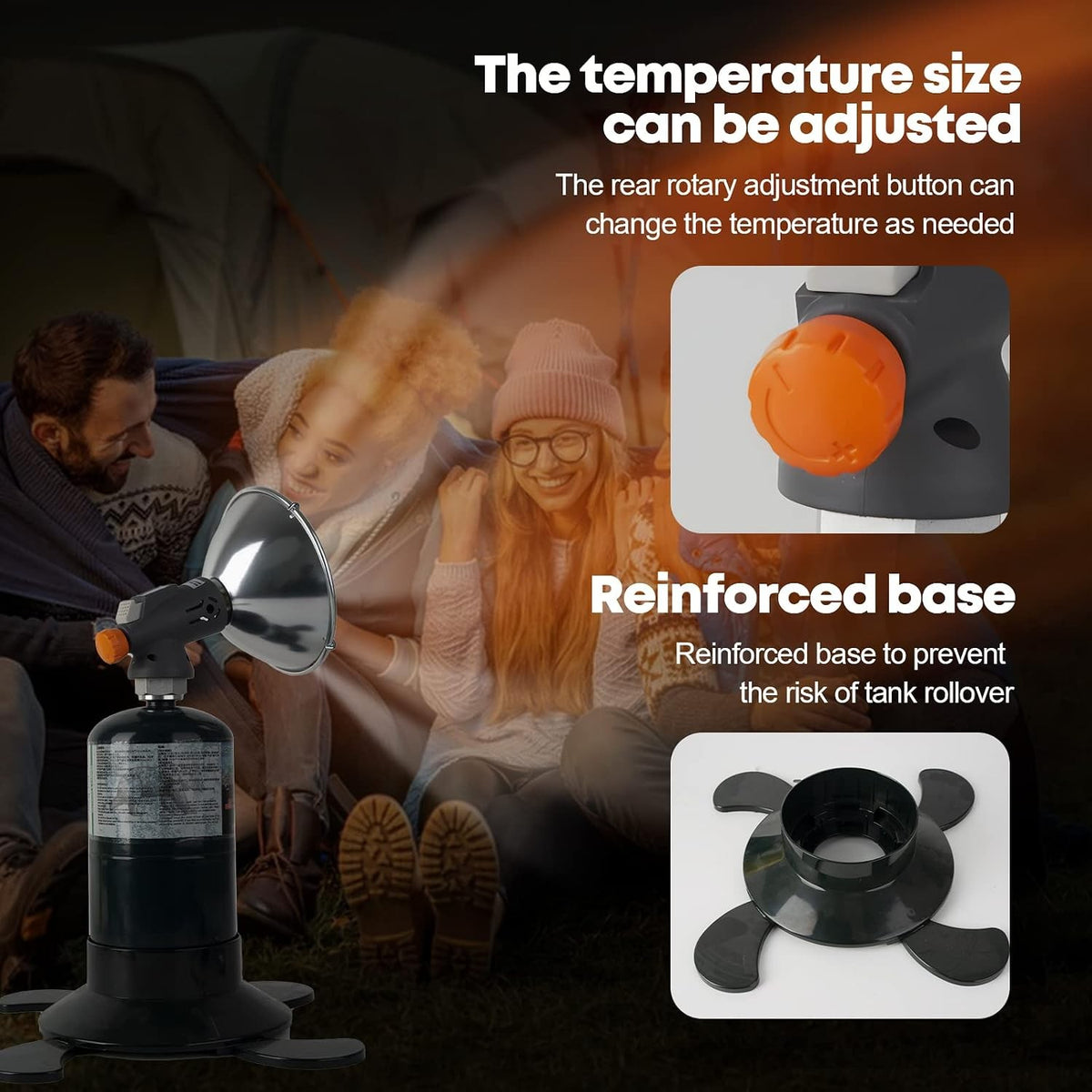 Portable Dual Fuel Propane & Iso-Butane Camping Heater, Self Igniting, 1Lb