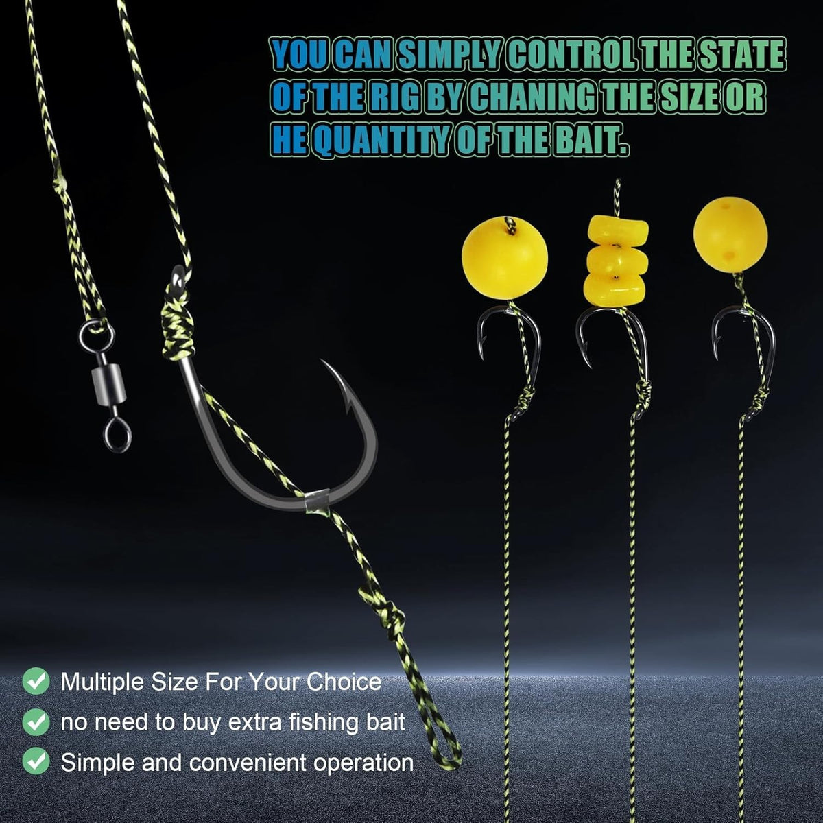 Carp Hair Rig Kit with Hooks, Bait & Accessories - All Sizes Included