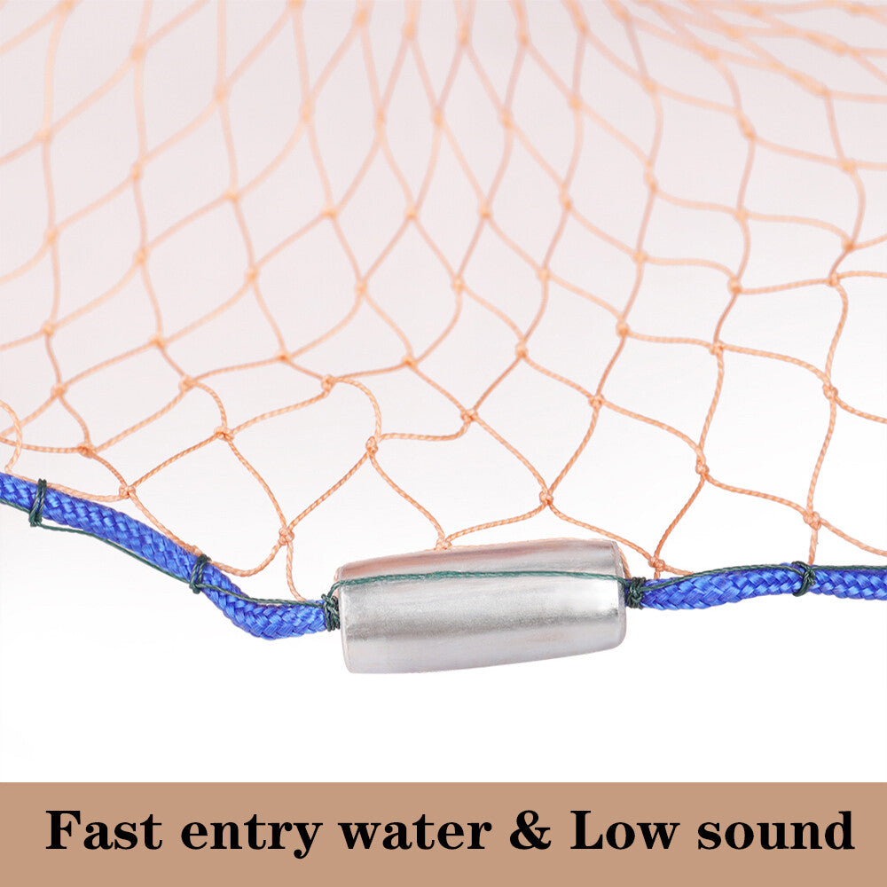 Heavy Duty Casting Net for Fishing - Easy Throw Hand Net with Durable Mesh and Extended Rope