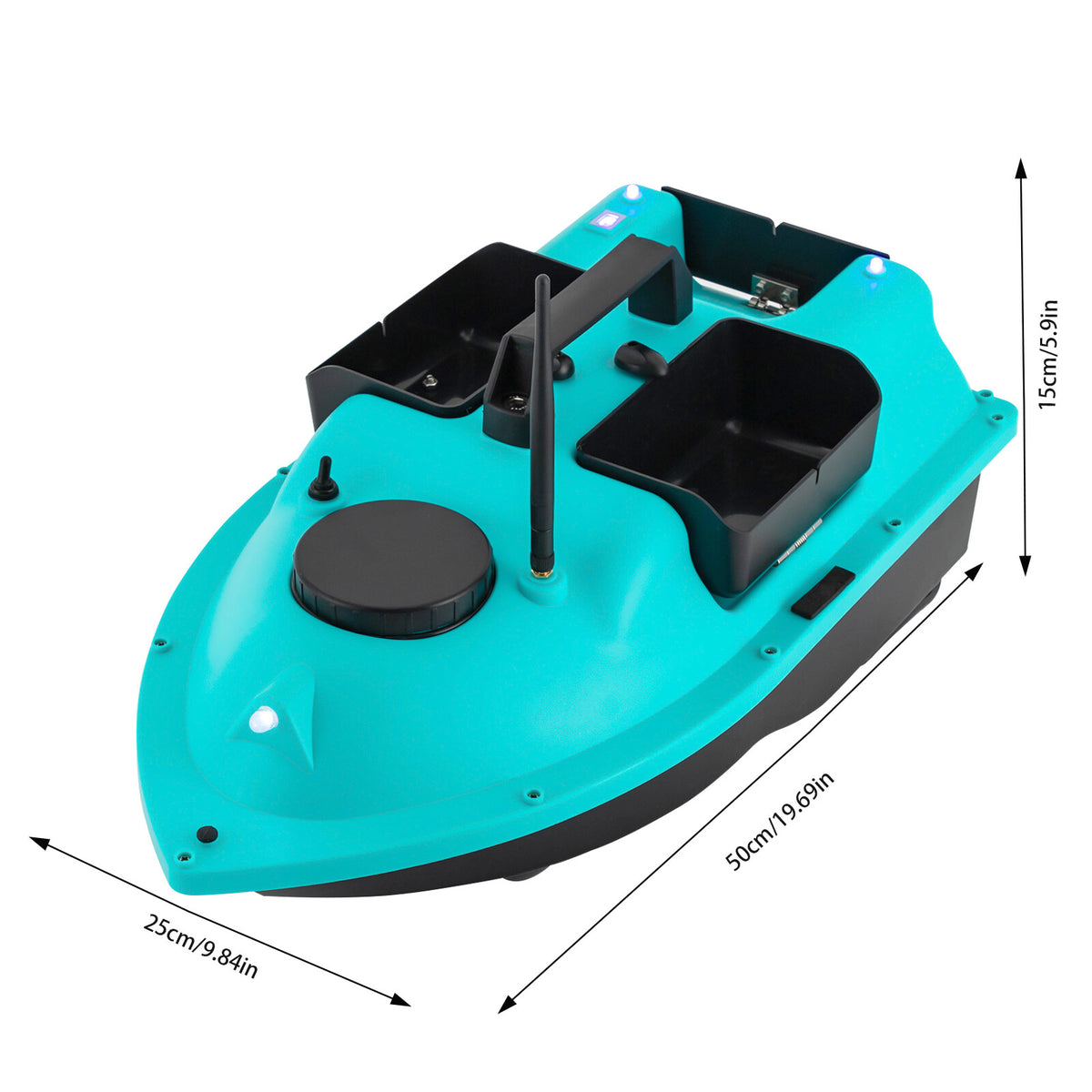 RC Fishing Bait Boat with Dual Motors 5200mAh Battery LED Lights for Sea Lake River