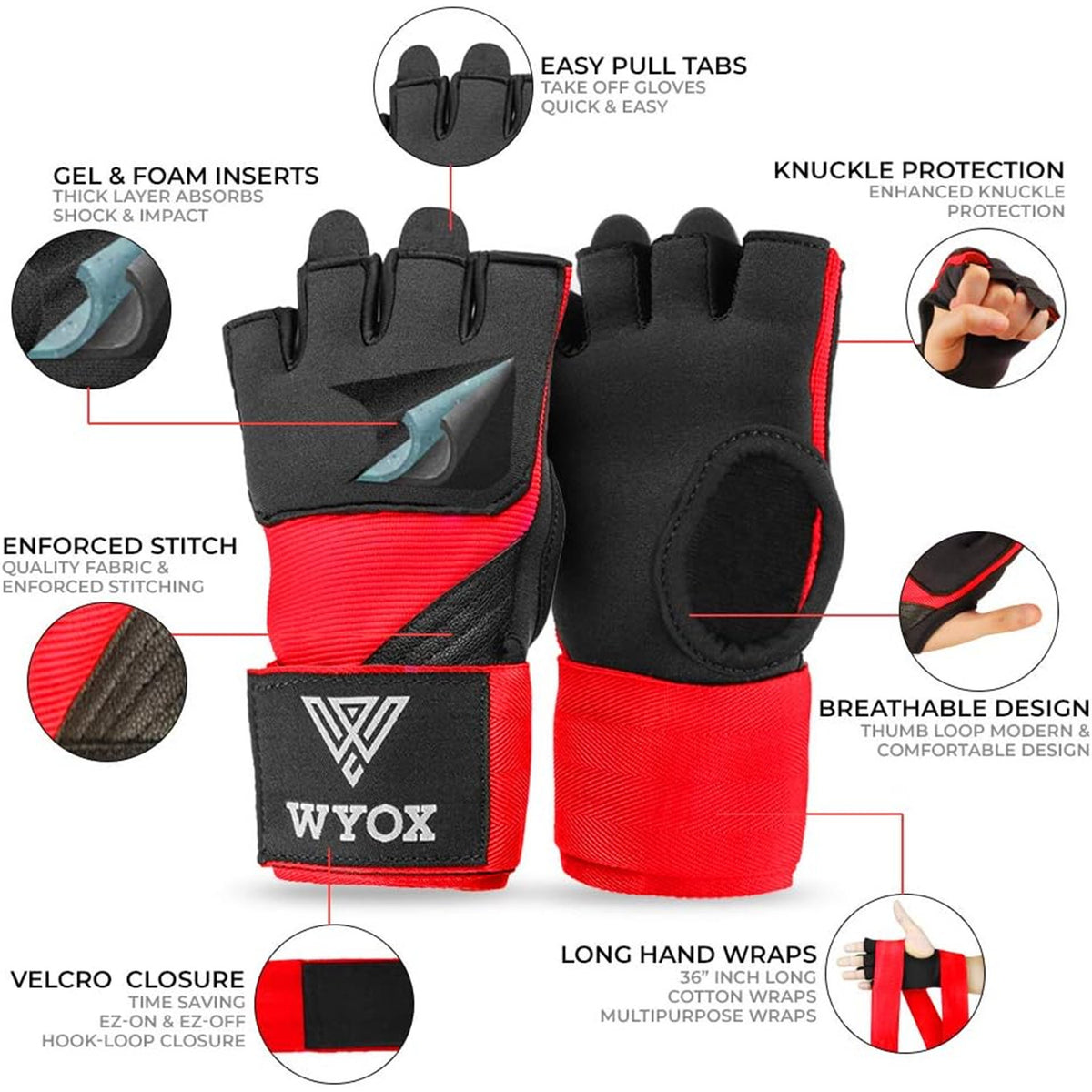 Kids Boxing Gloves & Hand Wraps Set for Training & Sparring