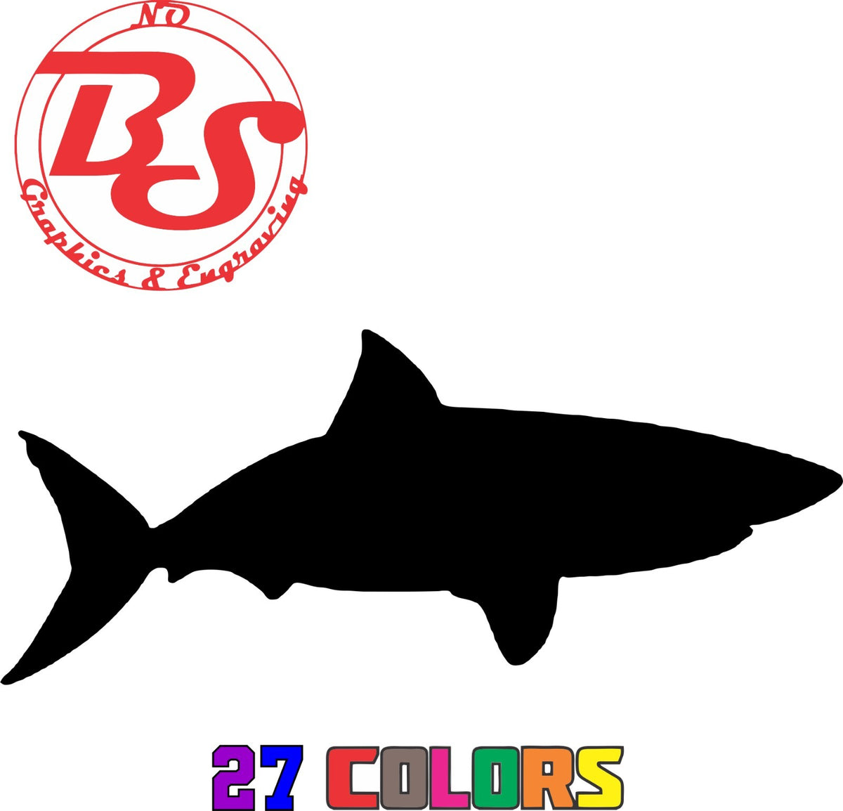 6-Inch Ocean Fish Vinyl Decal - Shark Great White Hammerhead Ocean Salt Water Fish