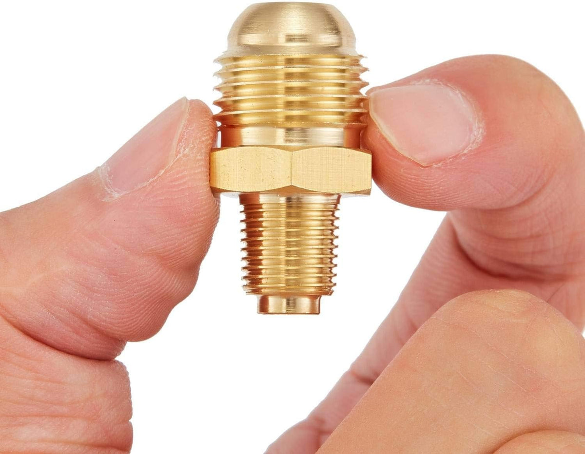 Propane Fittings Brass Connectors 3/8 Flare x 1/8 MNPT - 3 Pack