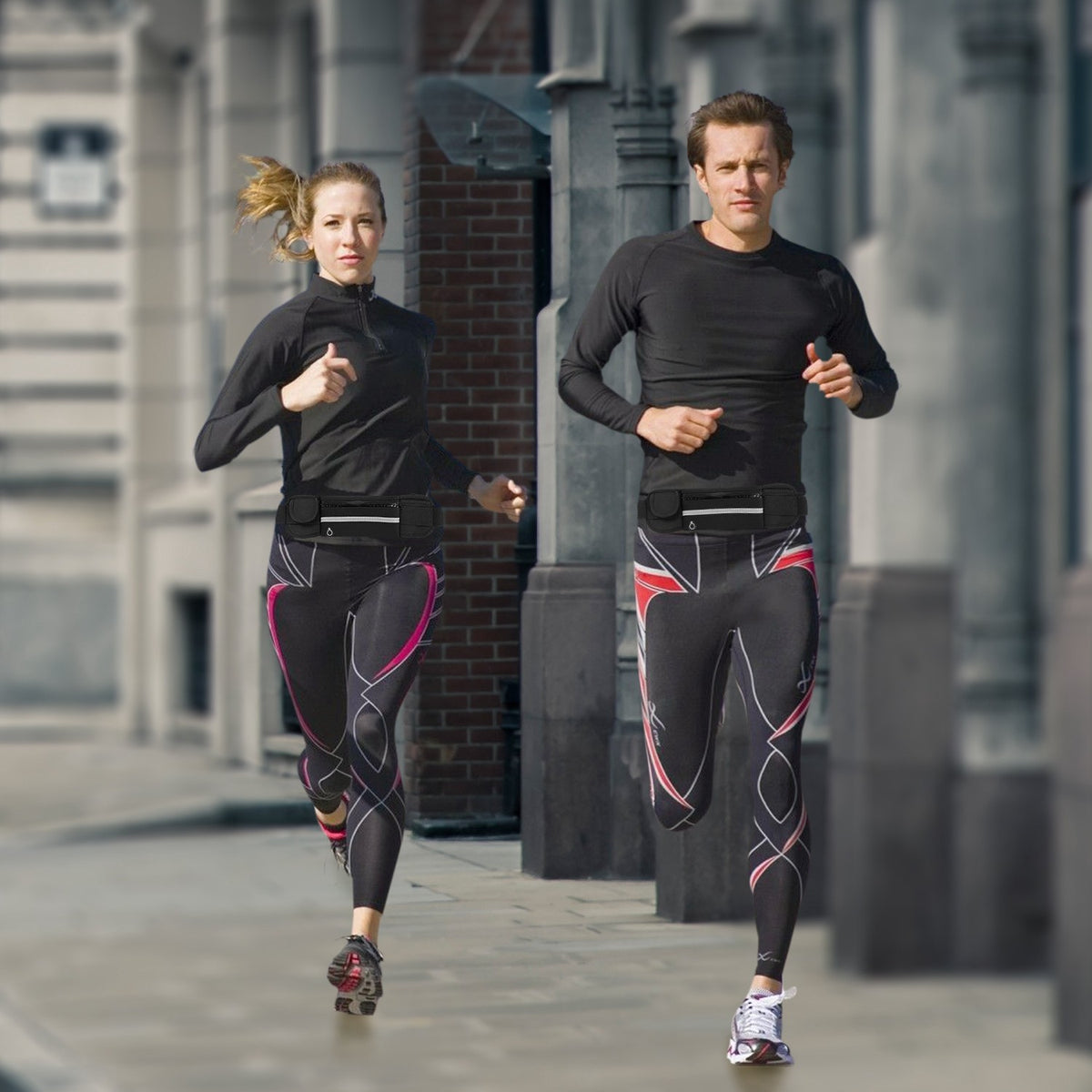Waterproof Running Waist Bag with Adjustable Zip Belt for Sports & Jogging