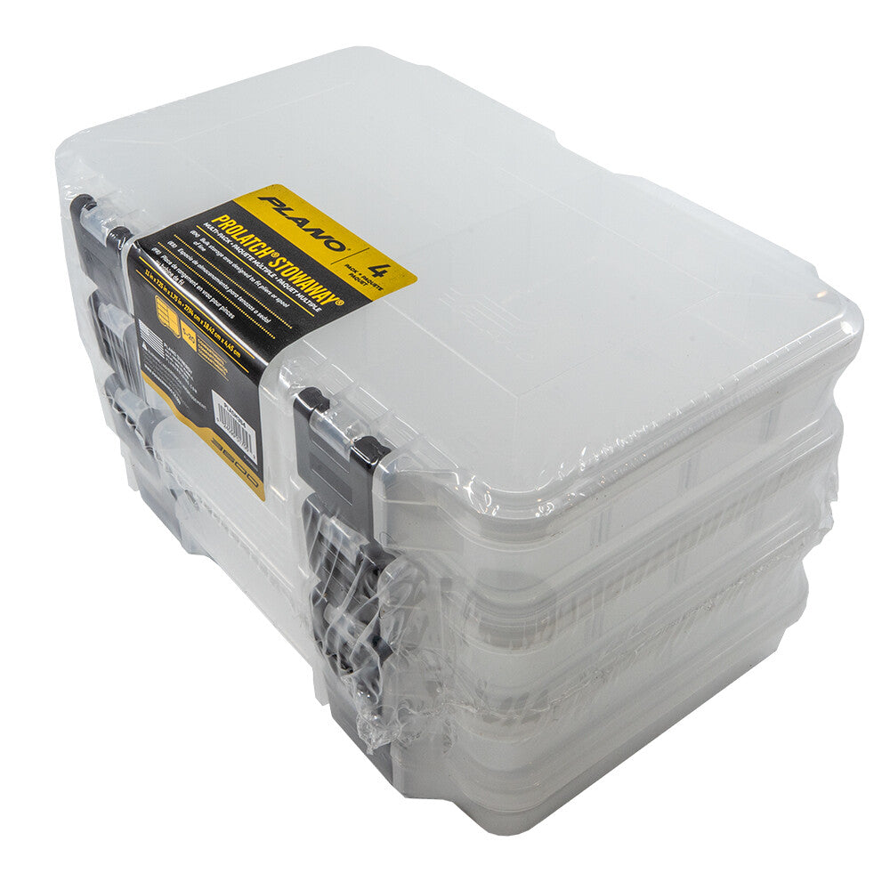 4-Pack Tackle Storage Boxes with Adjustable Dividers and Bulk Compartments