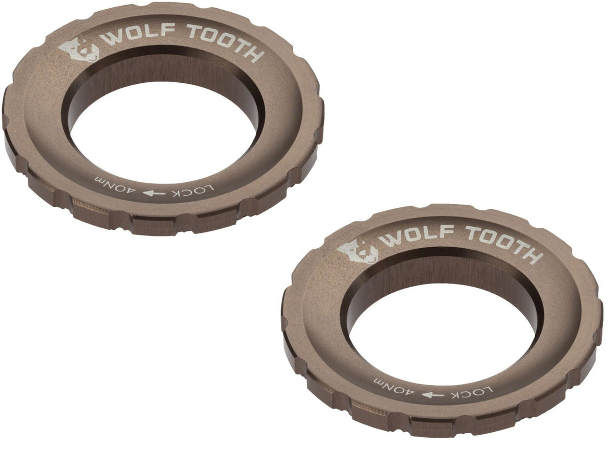 2 Pack Bicycle CenterLock Rotor Lockring Set - External Splined Aluminum