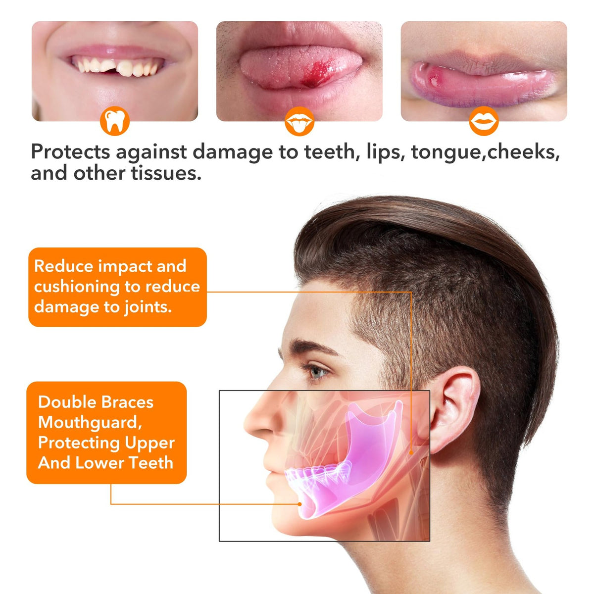 Sports Mouth Guard for Youth and Adults - Shock Absorption & Safe Material