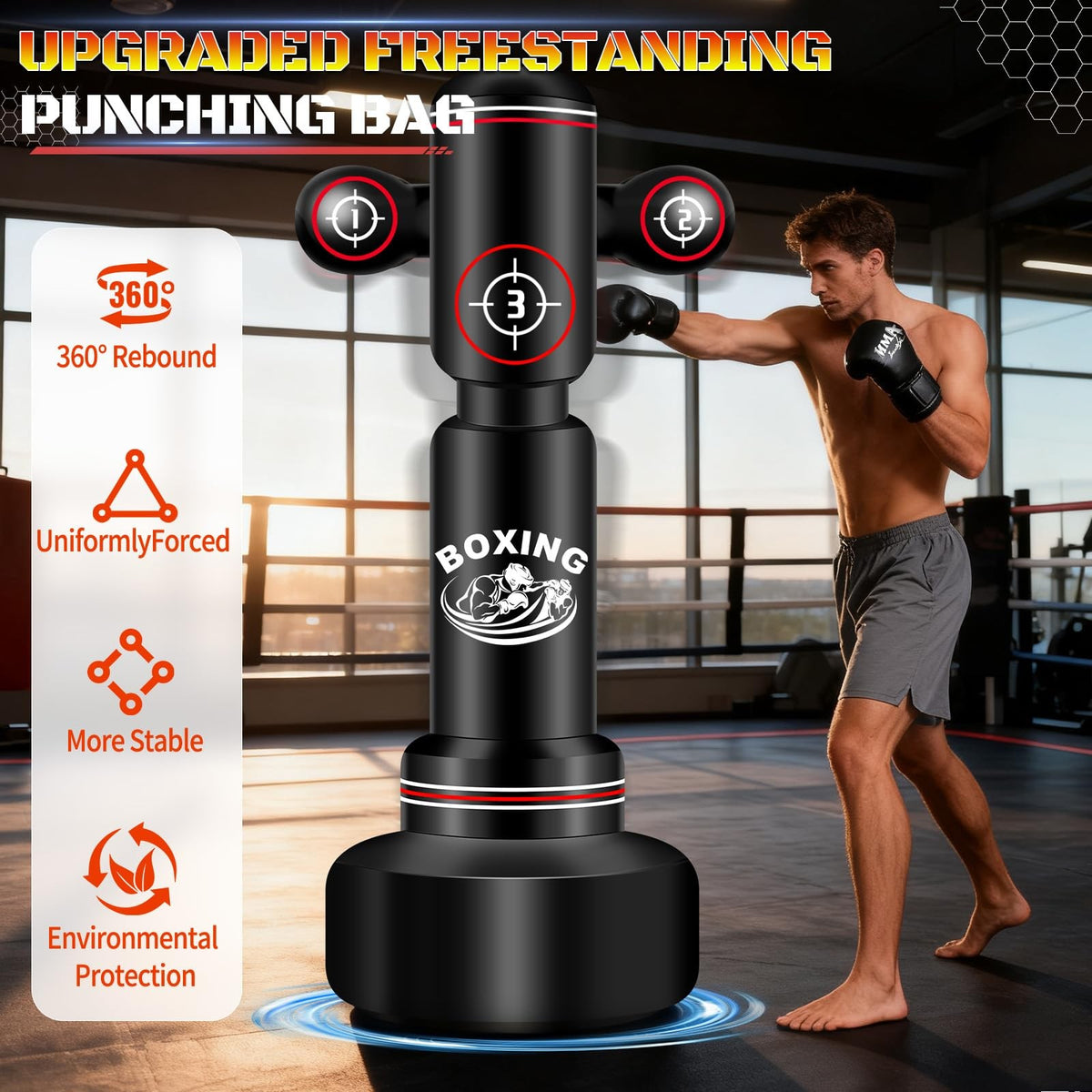 Heavy Standing Boxing Bag for Adults 70 Inch with Gloves & Pump Set
