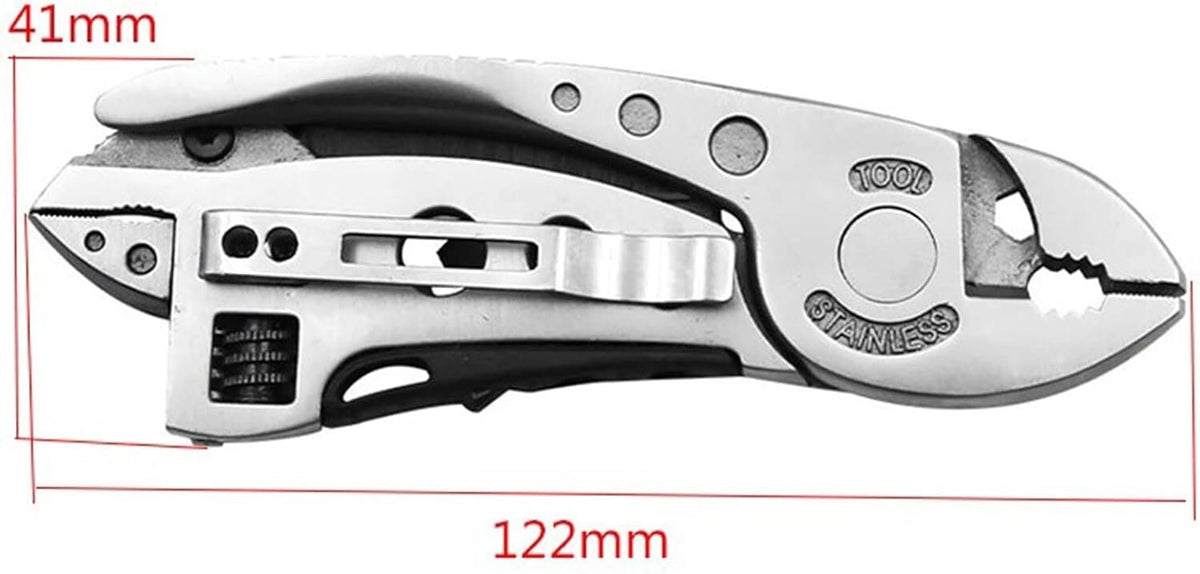 Multi Tool Set with Adjustable Wrench Pliers Screwdriver Knife Survival Gear