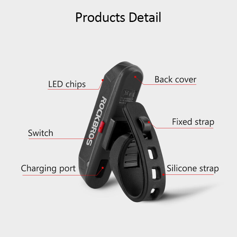 Rechargeable LED Bicycle Rear Light with 6 Modes - Waterproof Cycling Taillight