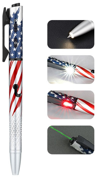Multifunctional Pen Light with Green Laser - 120 Lumens, Refill Pack Included
