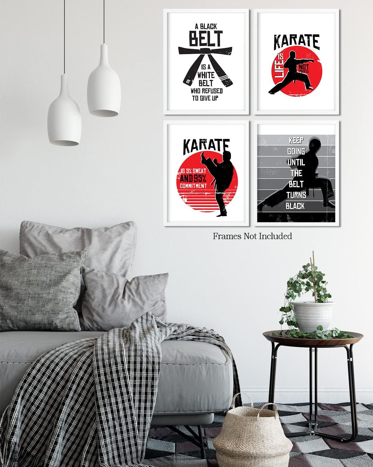 Martial Arts Wall Decor Set of 4 - Jujitsu, Taekwondo, Judo, MMA