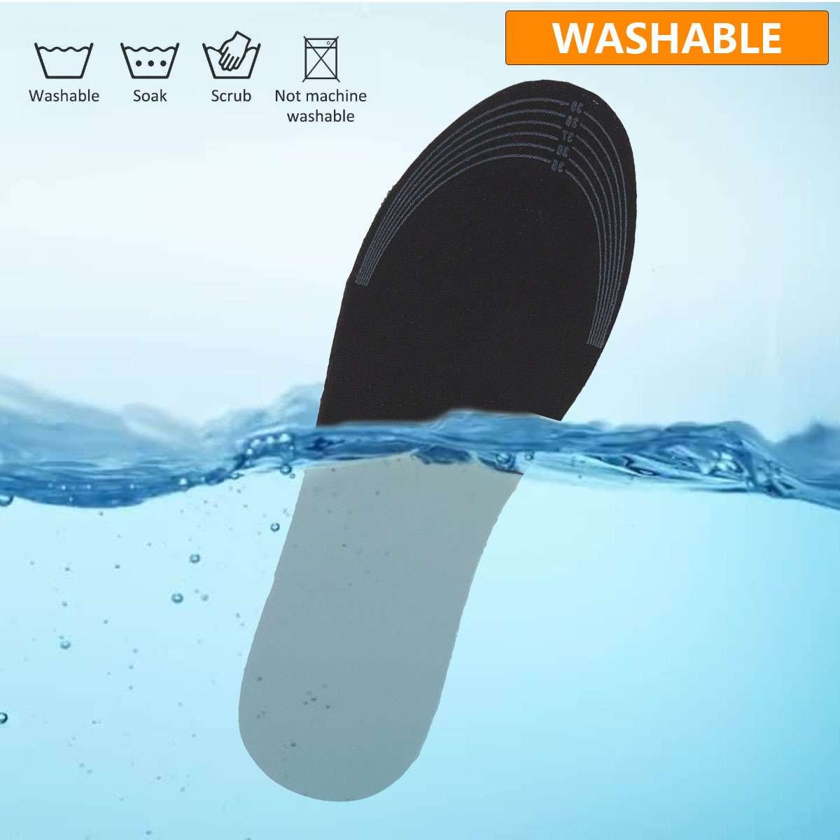Rechargeable Heated Insoles for Winter Foot Warmth, Unisex, Cuttable