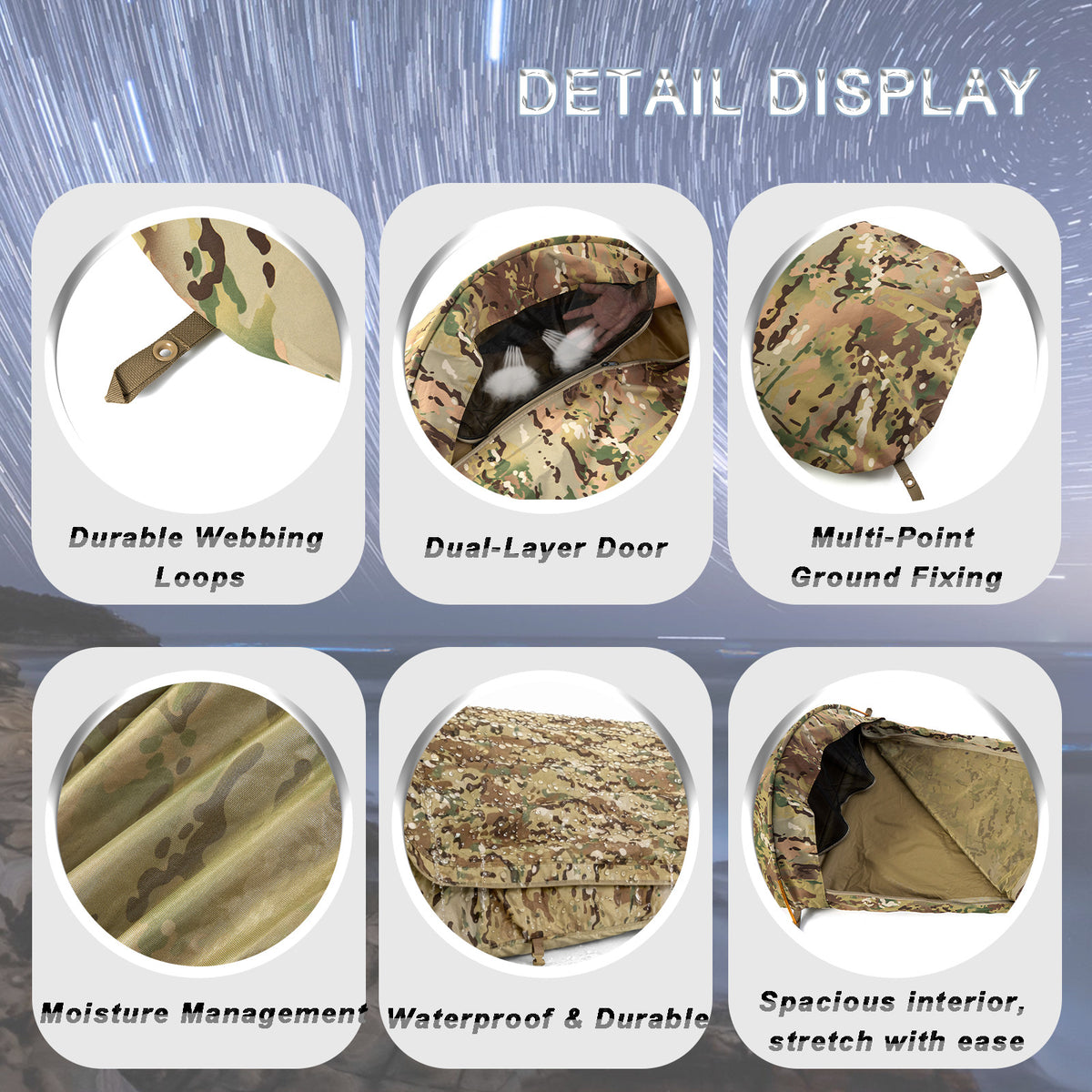 Military Bivy Shelter Waterproof Tent with Mosquito Net - Lightweight & Quick Setup