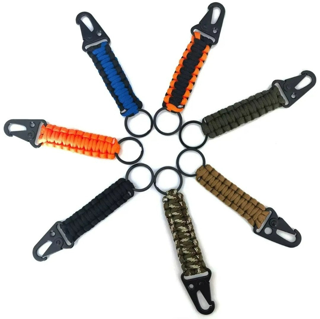 Tactical Paracord Keychain with HK Clip - Rugged EDC Key Fob and Lanyard