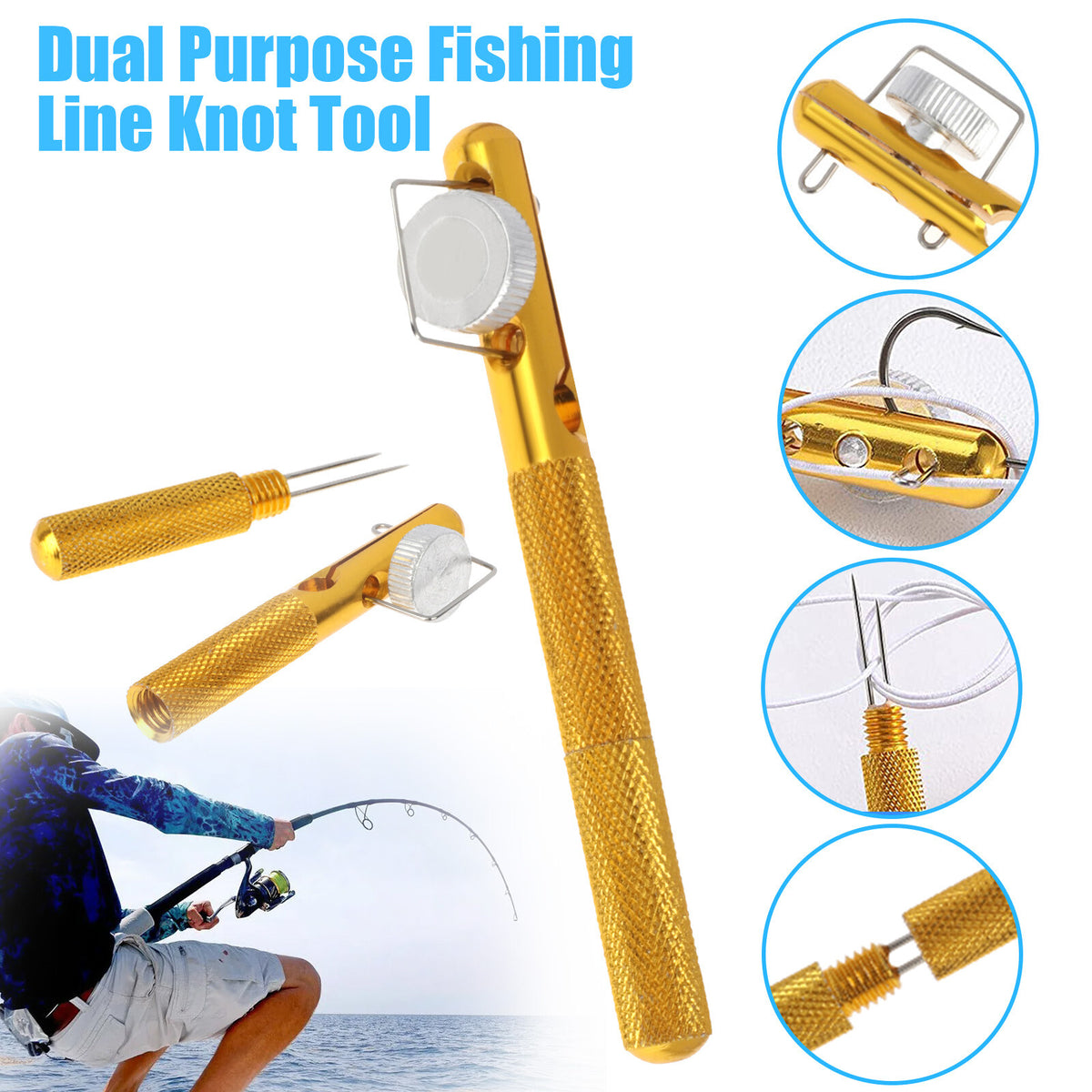 Fishing Knot Tying Tool and Line Cutter - Portable Hook Nipper & Knotter