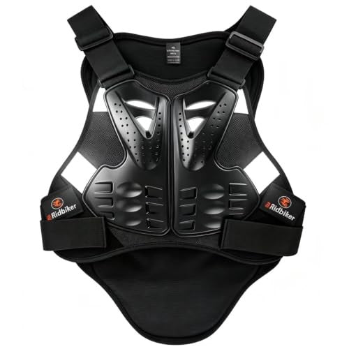 Motorcycle Chest Protector Body Armor Vest with Spine Protection XL Black