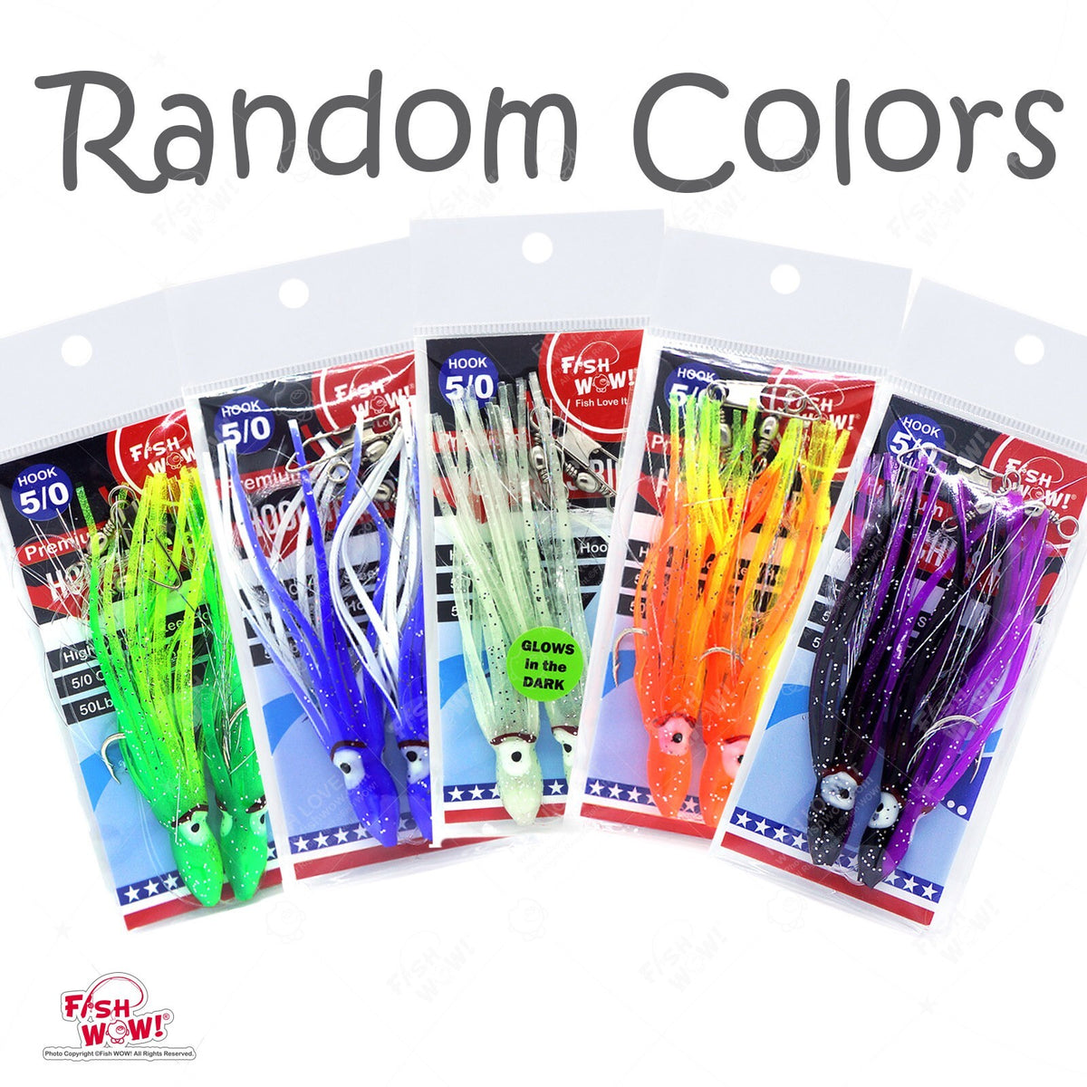 12 Pairs 4.75-Inch Squid Hoochies Fish Rig Lures for Saltwater Bass & Fish