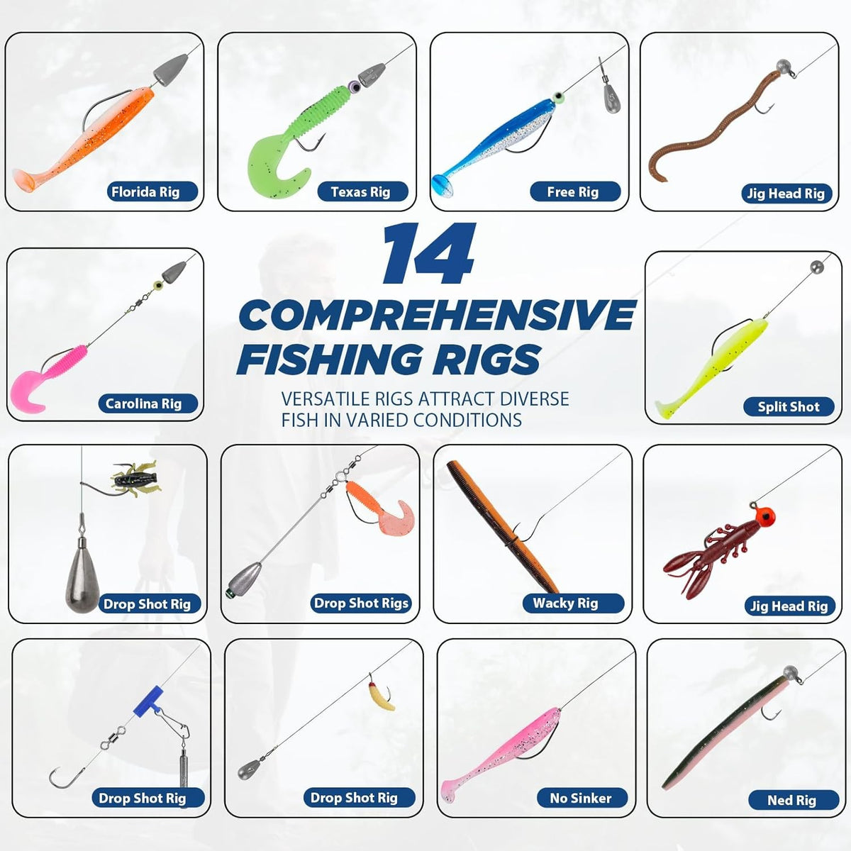 400PCS Fishing Tackle Kit with Storage Box - Complete Fish Gear Set