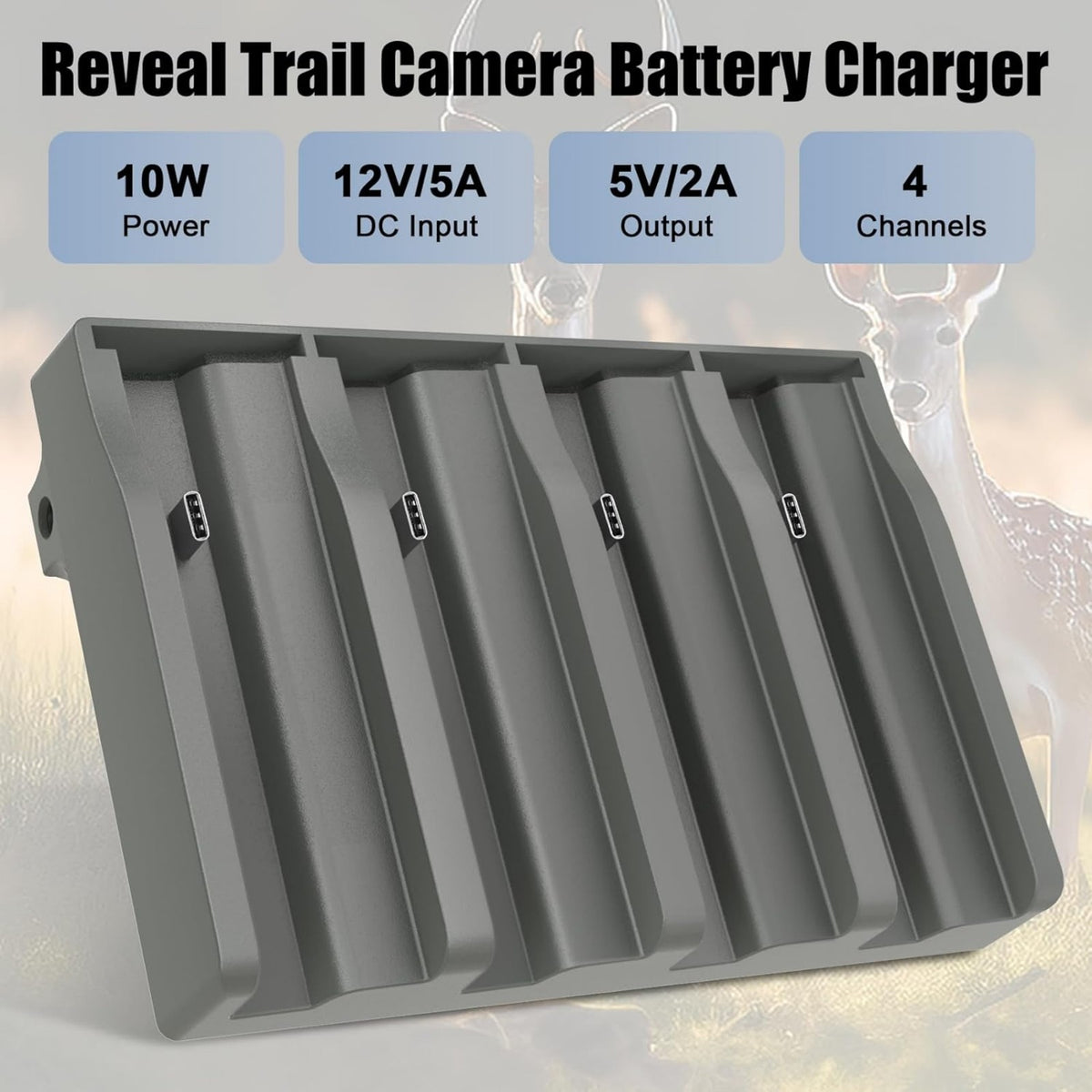 4-Pack Lithium Battery & 4-Port Battery Charger for Trail Camera X Gen 3.0 & 2.0
