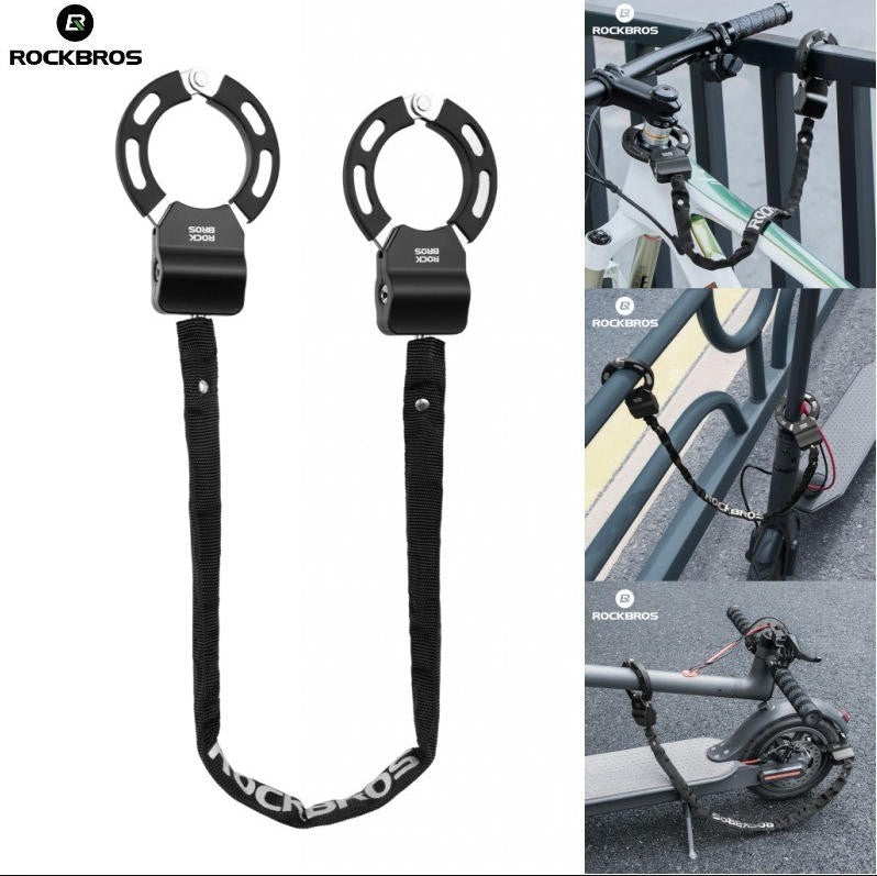Electric Scooter Lock with Anti-Theft Chain and Storage Bag - 23.4 Inches
