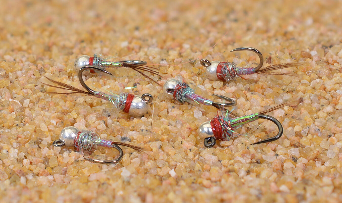 Rainbow Warrior Tungsten Jig Head Flies for Fly Fishing - Assorted Sizes