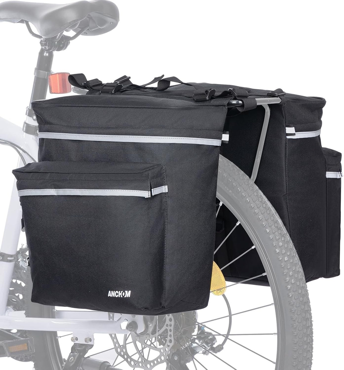 Waterproof 34L Bicycle Pannier Bags for Rear Rack - MTB Road E-Bike Storage